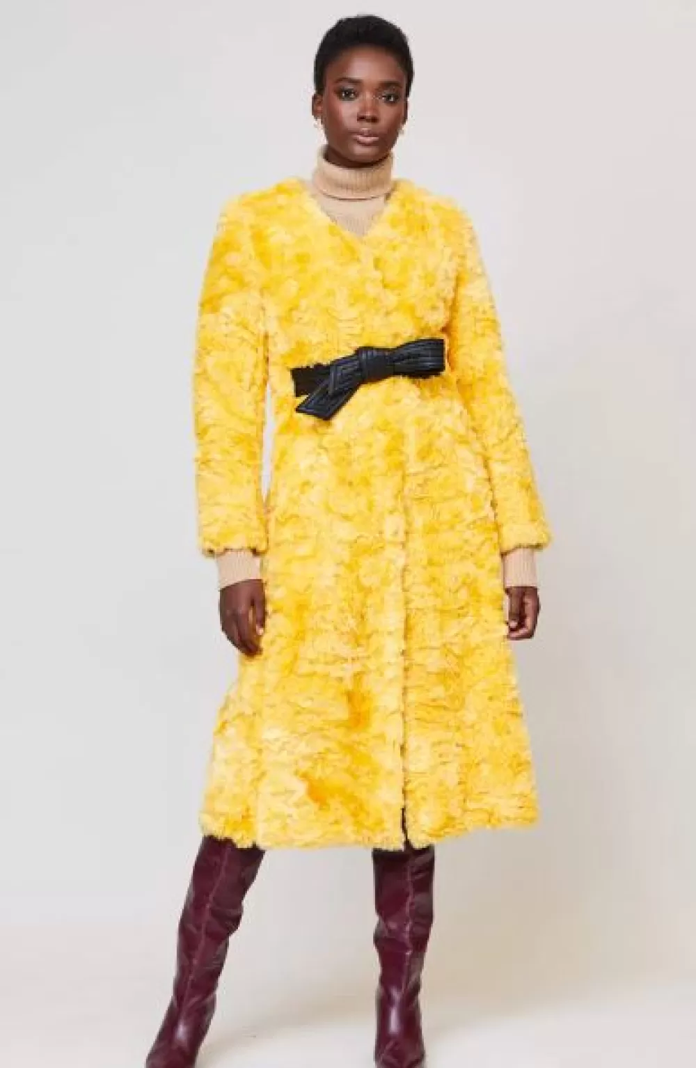 Woman Maison Atia Coats | Victoire Coat In Canary Yellow