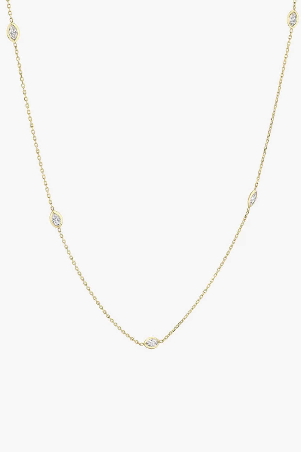 Woman Vrai Fine Jewelry | Marquise Bezel Station In Yellow Gold