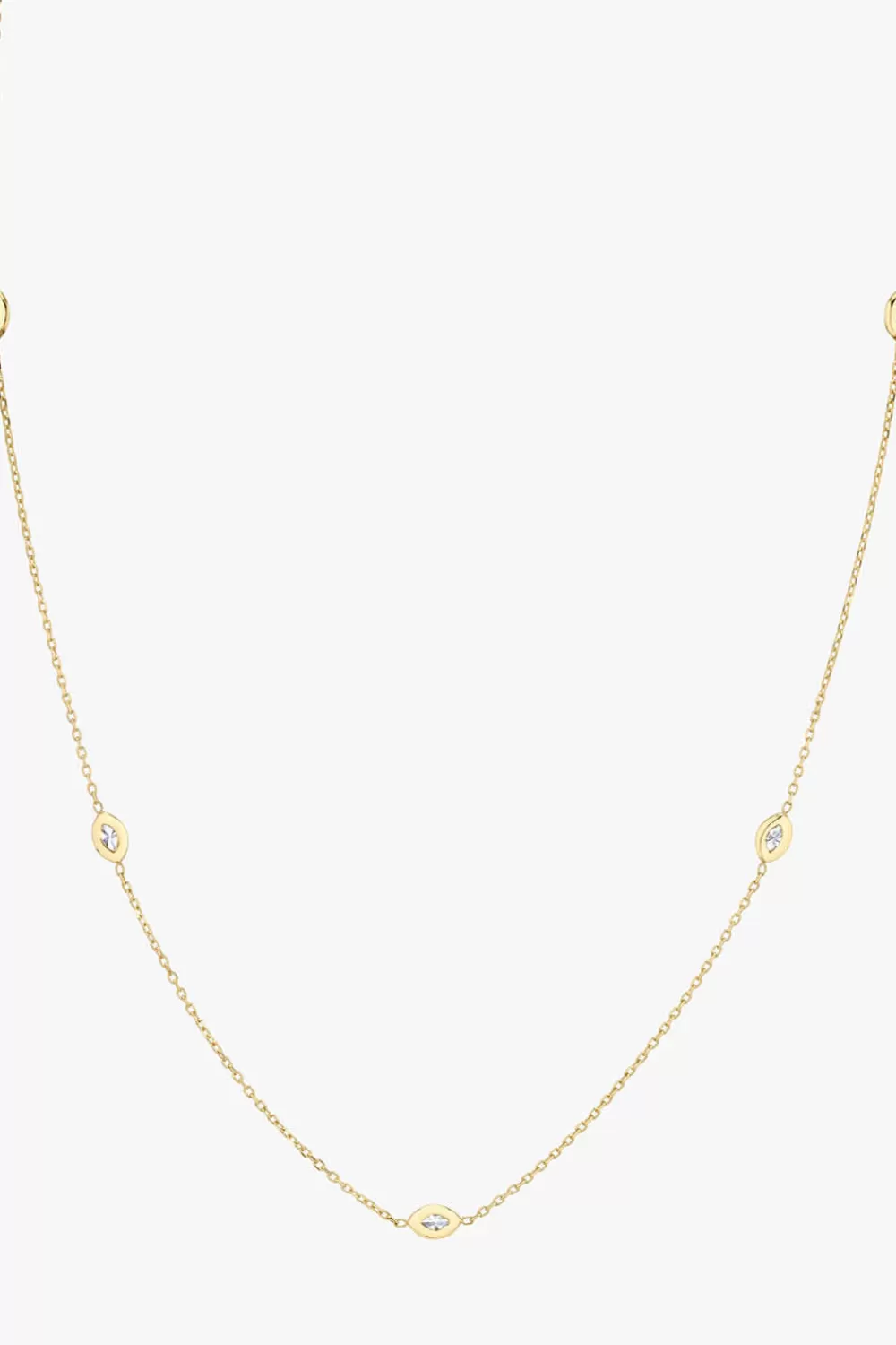 Woman Vrai Fine Jewelry | Marquise Bezel Station In Yellow Gold