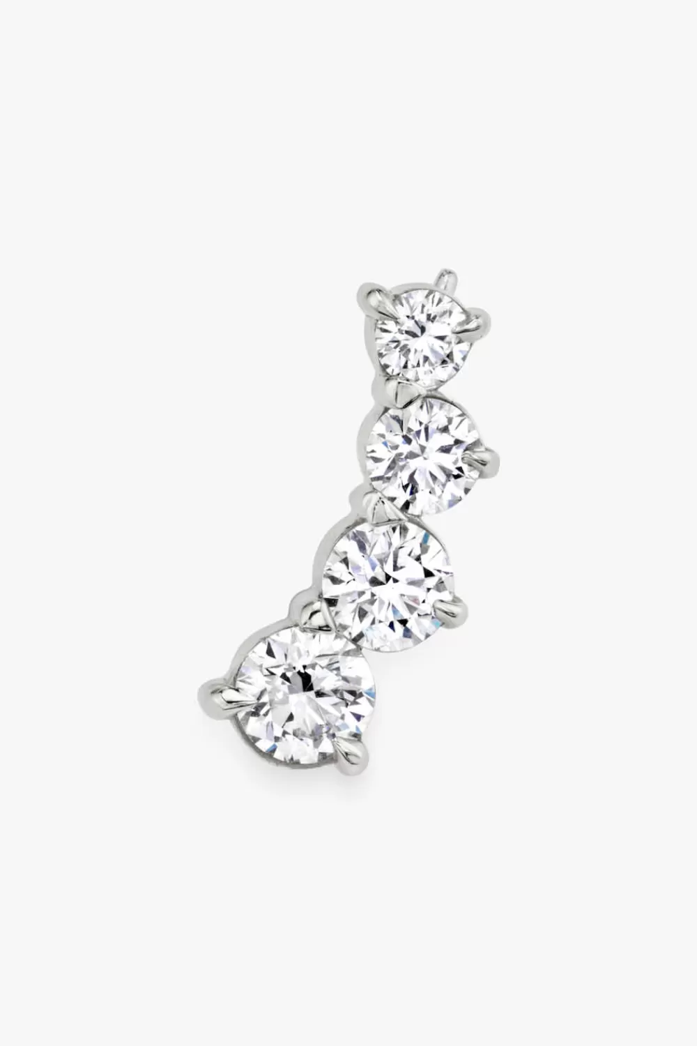 Woman Vrai Fine Jewelry | Round Brilliant Ear Arc In White Gold