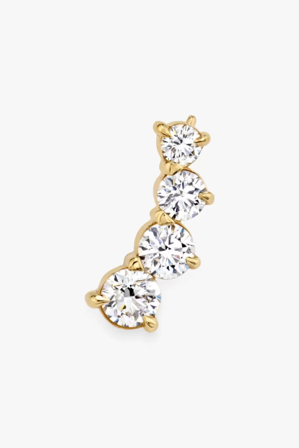Woman Vrai Fine Jewelry | Round Brilliant Ear Arc In Yellow Gold
