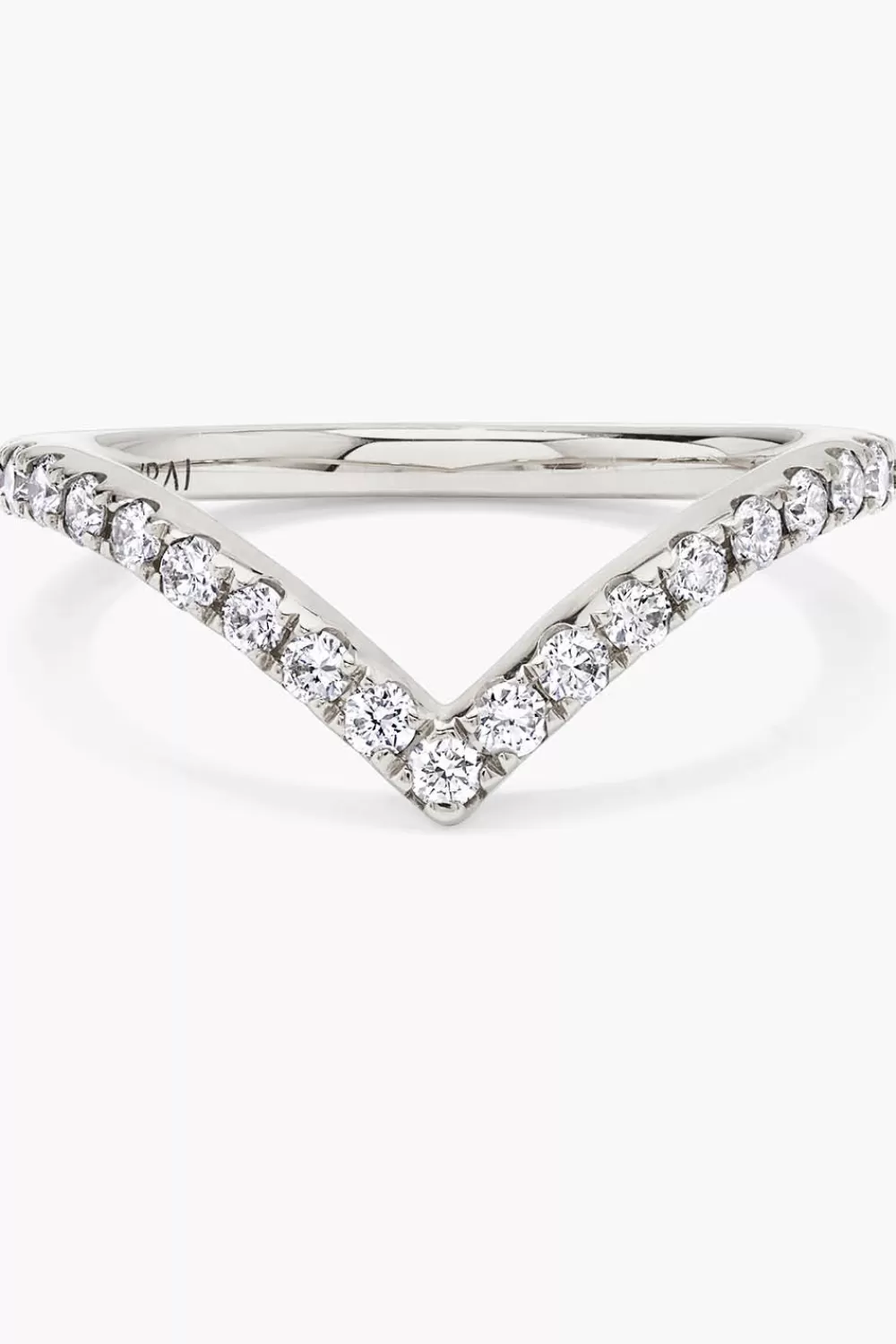 Woman Vrai Fine Jewelry | Signature V Band In Platinum