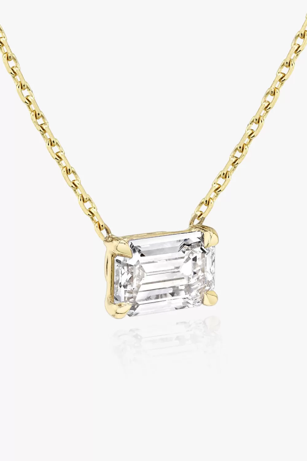 Woman Vrai Fine Jewelry | Solitaire Emerald Necklace In Yellow Gold
