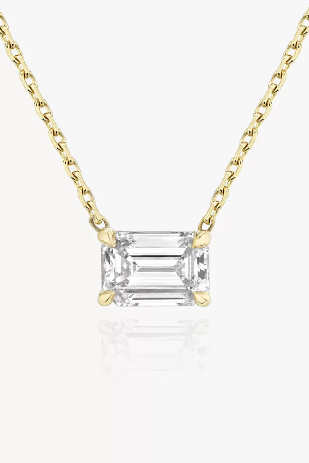 Woman Vrai Fine Jewelry | Solitaire Emerald Necklace In Yellow Gold