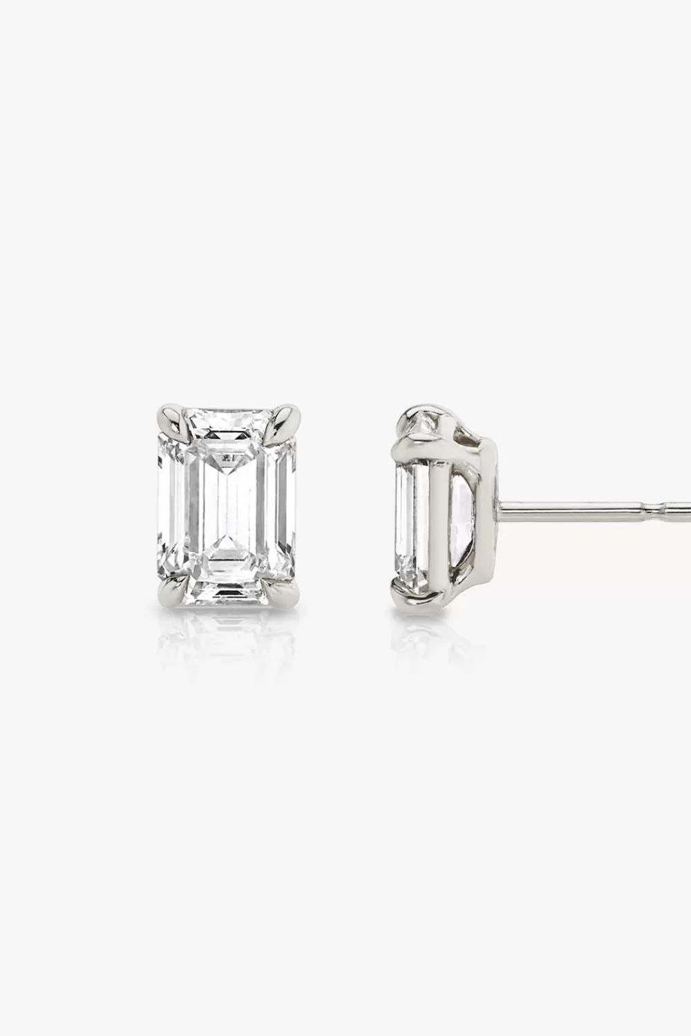 Woman Vrai Fine Jewelry | Solitaire Emerald Studs In White Gold