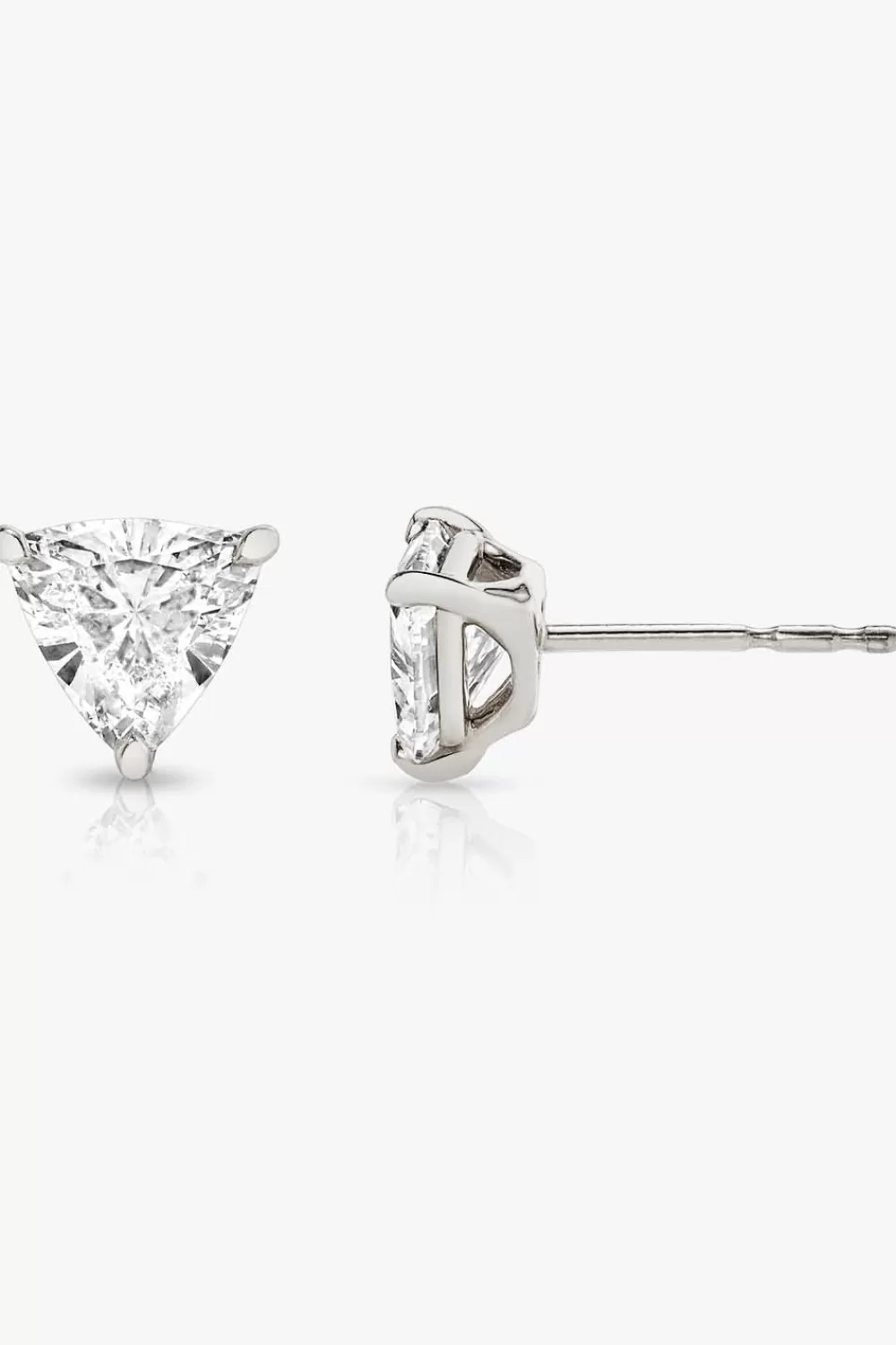 Woman Vrai Fine Jewelry | Trillion Solitaire Studs In White Gold