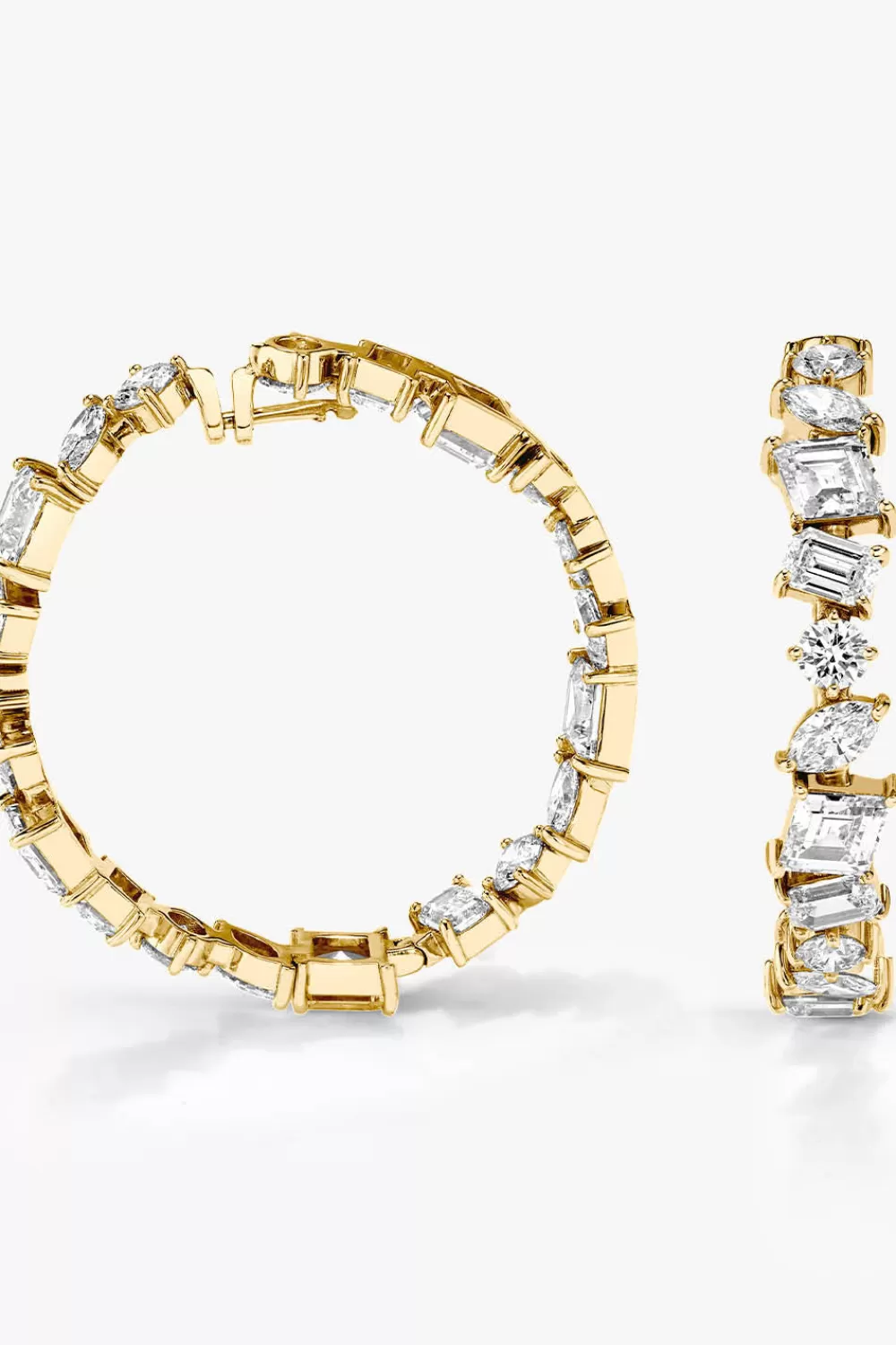 Woman Vrai Fine Jewelry | X Randm Illuminate Hoops In Yellow Gold