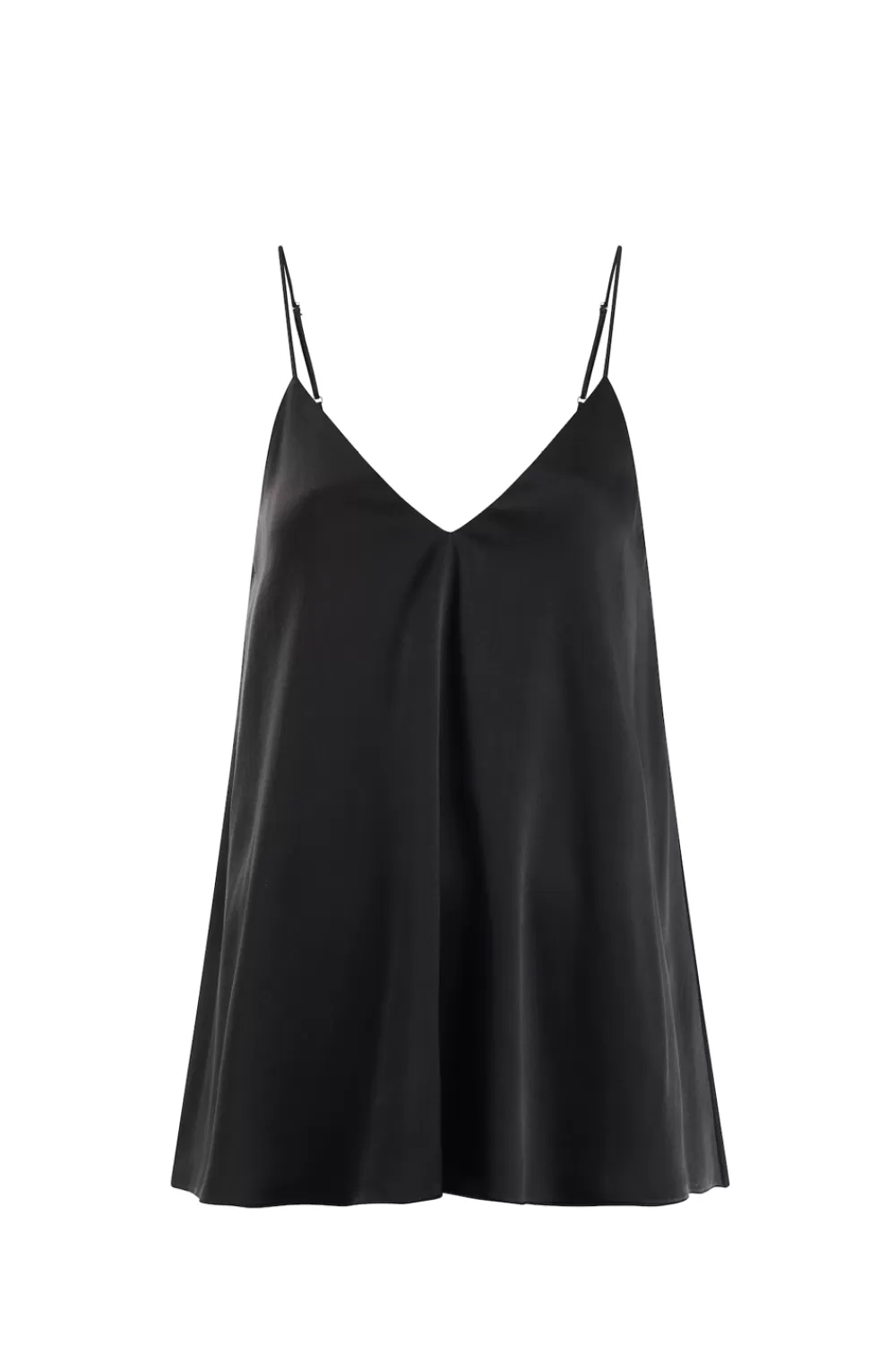 Woman Ethical Kind Tops | White Lotu Double Faced Organic Peace Silk Camisole Black